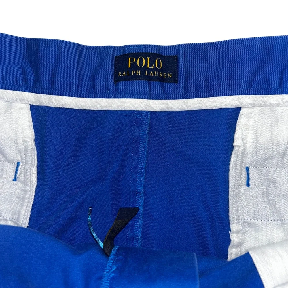 Polo Ralph Lauren Mens Royal Blue Chino‎ Shorts Cotton Twill Size 38 Flat Front